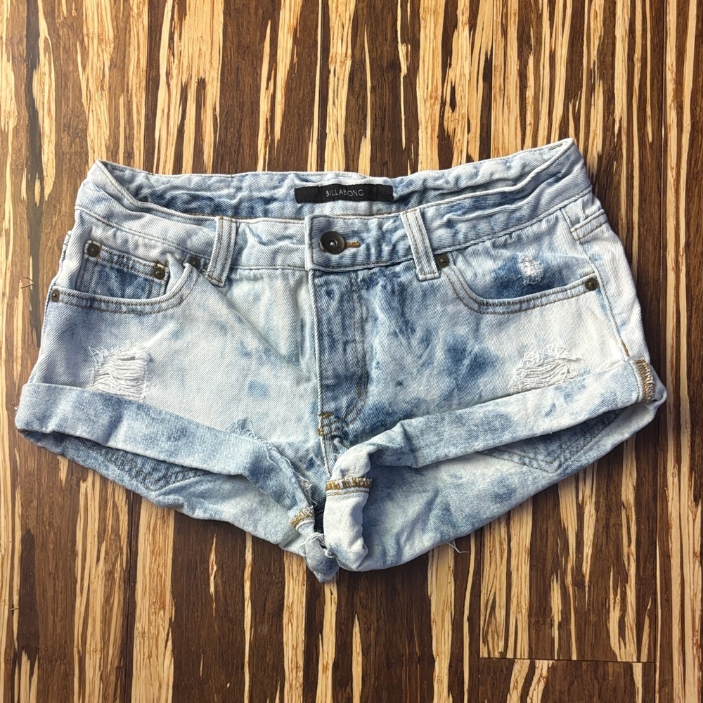 Billabong Light Blue Distressed Jean Shorts